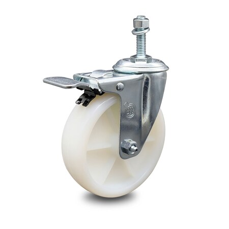 Service Caster 5 Inch Nylon Wheel Swivel 3/8 Inch Threaded Stem Caster Total Lock Brake SCC SCC-TSTTL20S514-NYS-381615